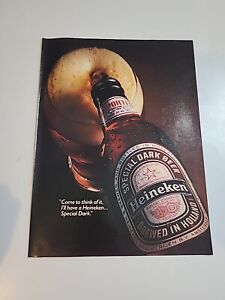 Heineken Special Dark Beer Print Ad 1983 8x11 Vintage Great To Frame