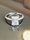 Solitaire 2.03 Ct H VS2 Lab Grown Emerald Diamond Engagement Ring 14k White Gold