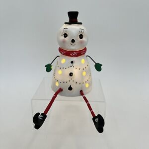 Johanna Parker SNOWMAN Light Up Self Sitter Decoration Christmas