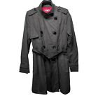 Gap Trench Coat Jacket Dark Graphite Grey Women’s  Button Up & Belted SZ Medium