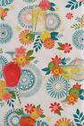 Summer Fun Floral Cocktail Collage Vinyl Flannel Back Tablecloth 60 Round