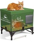 Insulated Outdoor Heated Cat House Extremely Waterproof Feral Cat House