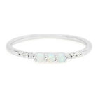Dainty Stackable Opal Promise Ring Band in 14K Gold Plated Sterling Silver