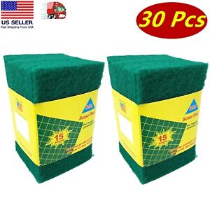 Pack of 30 Heavy Duty Scouring Pads for Home & Kitchen Scour Scrub Cleaning