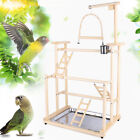 Bird Playground Parrot Playstand Play Stand Wood Exercise Perch Gym Stand Ladder