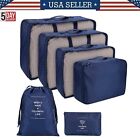 6Pcs Packing Cubes Clothes Travel Storage Bags Luggage Organizer Pouch Suitcase