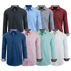 Mens Long Sleeve Dress Button Down Causal Shirt Fancy Solid Slim Fit Color S-5XL