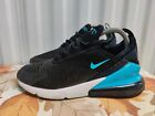 Nike Air Max 270 Black Hyper Blue  Women's Running Shoes Size 8.5 7Y