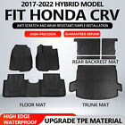 For 2017-22 Honda CRV Floor Mats Cargo Mats Backrest Mat Trunk Liners Hybrid TPE (For: 2021 Honda CR-V)