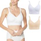 Rhonda Shear Women's 2-pack Molded Cup Bra with Mesh Back Detail White/Nude