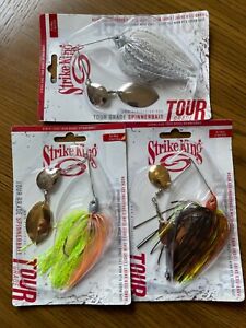 Lot of 3 - 5/16 oz. Tour Grade Colorado Turtle Spinnerbaits - Assorted Colors