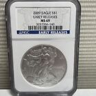 2009 NGC MS69 EARLY RELEASES  SILVER EAGLE CLASSIC BLUE STRIPE LABEL $1 L20