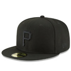 MLB Pittsburgh Pirates P 59FIFTY 5950 Men's Fitted New Era Hat Cap All Black