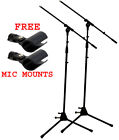 (2) Pro Audio Stage Instrument Adjustable Boom Microphone Stand Free Mic Mounts