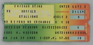 MISL 1983 01/23 Buffalo Stallions at Chicago Sting Soccer Ticket