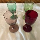 New ListingSet of 4 colored port glasses-Red, Purple, Dk Green, Lt Green - Mint Condition
