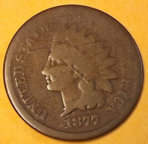 1877 U.S. One Cent * Indian Head * Key Date   Lower Mintage Coin