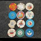 LOT OF 12 ICONIC VINTAGE LAS VEGAS & MORE CASINO CHIPS. Clean and most uncirc.
