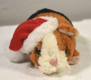 Ganz Webkinz Guinea Pig Plush Stuffed Animal Brown White Black w/ Christmas Hat