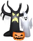 HALLOWEEN 5 FT GEMMY CREEPY TREE GHOST CANDY BOWL Inflatable airblown CEMETARY