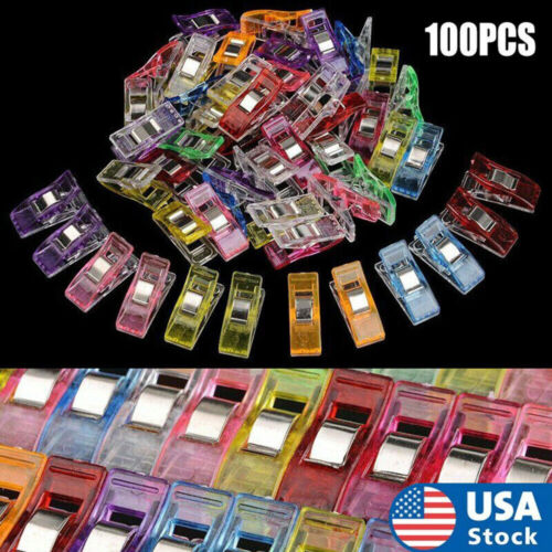 100PCS Pack  Wonder Clips for Crafts Knitting Quilting Sewing Crochet Gift US
