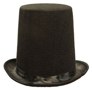 WHOLESALE LOT OF 24 HIGH QUALITY ABE LINCOLN STYLE BLACK STOVEPIPE HATS