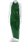 Ronny Kobo Womens Sequin Open Back Alix Halter Shift Dress Green Size S