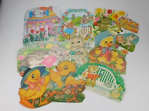 Lot of 11 VTG Easter Holiday Die Cut Wall Window Decorations 6