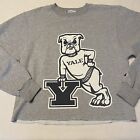 Men's Champion Yale Bulldogs Gray Cropped Sweatshirt - Small