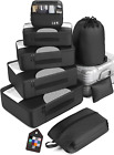 8 Set Packing Cubes for Suitcases, Travel Essentials for Carry On, Luggage Organ