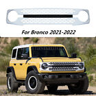 Front Bumper Grille For 2021-2023 Ford Bronco Grill Gloss White Mesh W/Letters (For: 2021 Bronco Badlands)