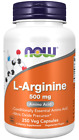 Now Foods L-Arginine 500 mg Amino Acid Dietary Supplement - 250 Capsules