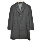 Vintage The Custom Shop Hughes & Hatcher Suffrin Mens 48 Black Cashmere Overcoat