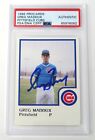 Greg Maddux CUBS HOF Signed Auto 1986 Pittsfield Pro Cards Minor Rookie Card PSA