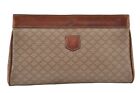 Authentic CELINE Macadam Blason Pattern Clutch Hand Bag PVC Leather Beige 1116J