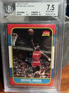 1986 Fleer Michael Jordan RC 57 BGS 7.5  (7, 9, 9.5, 8.5) Near-Mint+ *Grail Card