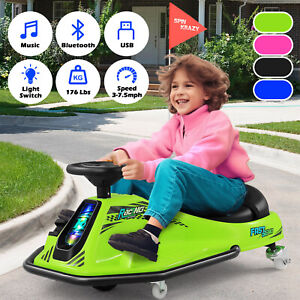 Electric 24V 180W Powered Kids Ride On Drifting Go Kart Variable Speed Cart 360°