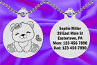 Personalized FREE! Cute Baby BEAR ID Necklace for Kids, Identification Tag