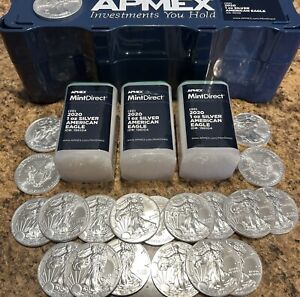 2020 $1 American Silver Eagle Excellent Cond Last Yr Old Reverse Capsuled.