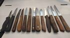 13 Vintage Kitchen Pairing Knives Knife Wood & Plastic Handles Various Styles