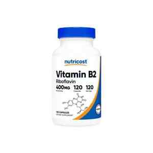 Nutricost Vitamin B2 (Riboflavin) 400mg, 120 Capsules GF - EXP 12/2026