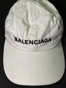 BALENCIAGA PARIS HAT MADE IN ITALY WHITE BASEBALL BEACH $450 CAP AUTHENTIC