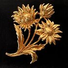 Gold Tone Floral Flower Brooch Vintage Jewelry Lot B