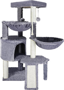 New ListingXin Three Layer Cat Tree with Cat Condo and Two Hammocks,Grey