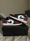Nike Air Jordan 1 Low Bred Toe Chicago Red 2.0 Size GS 7Y Women 8.5