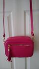 NEW!  Italian Genuine Leather Hot Pink Crossbody Handbag Purse Made in Italy