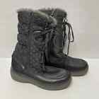 Totes Womens Gray Snow Boots Faux Fur Lined Quilted Size 9M Waterproof Winter