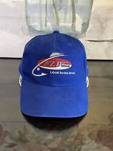 FLW Outdoors Fishing Angler Fish Hook Look For The Hook Adjustable  blue Hat