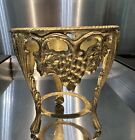 Vintage Small Brass Plant/bowl Stand Grape Design 4 1/2” Tall