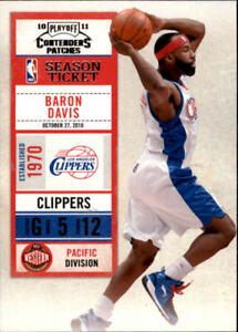 2010-11 Playoff Contenders Patches  Clippers Basketball Card #6 Baron Davis